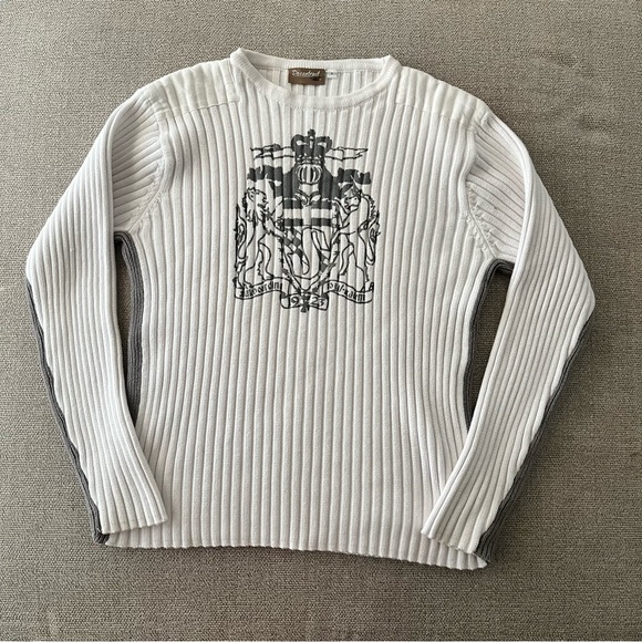 Grunge graphic ribbed sweater w grey panel - Picture 3 of 7